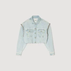 Sandro Paris Jaquetas E Jaquetas-Jaqueta Jeans Curta