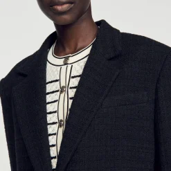 Sandro Paris Se Adequa-Jaqueta Sob Medida Em Sarja