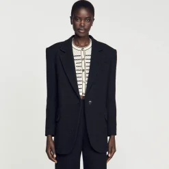 Sandro Paris Se Adequa-Jaqueta Sob Medida Em Sarja