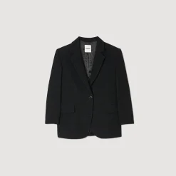 Sandro Paris Se Adequa-Jaqueta Sob Medida Em Sarja