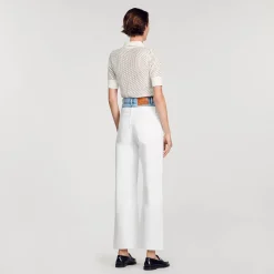 Sandro Paris Vaqueiros-Jeans Bicolor Com Cintura Dupla