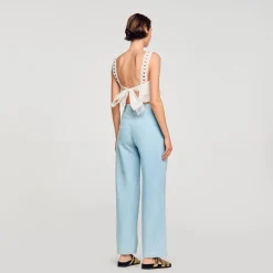 Sandro Paris Vaqueiros-Jeans De Perna Larga Com Dardos