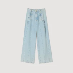 Sandro Paris Vaqueiros-Jeans De Perna Larga Com Dardos