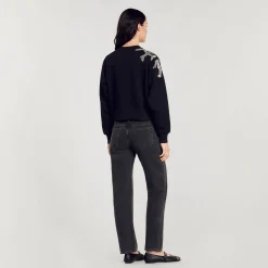 Sandro Paris Moletons-Moletom Com Bordado De Joias