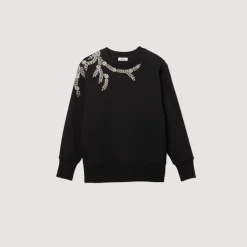 Sandro Paris Moletons-Moletom Com Bordado De Joias
