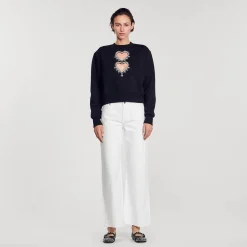 Sandro Paris Moletons-Moletom Com Coracoes Brilhantes