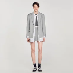 Sandro Paris Se Adequa-Paleto Com Acabamentos Acetinados