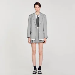 Sandro Paris Se Adequa-Paleto Com Acabamentos Acetinados