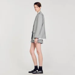 Sandro Paris Se Adequa-Paleto Com Acabamentos Acetinados