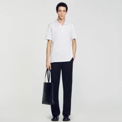 Sandro Paris Camisetas E Pólos-Polo De Algodao Com Flor