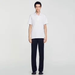 Sandro Paris Camisetas E Pólos-Polo De Algodao Com Flor