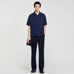 Sandro Paris Camisetas E Pólos-Polo De Algodao Com Flor