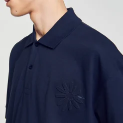 Sandro Paris Camisetas E Pólos-Polo De Algodao Com Flor