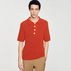 Sandro Paris Camisetas E Pólos-Polo De Malha Com Efeito Terry