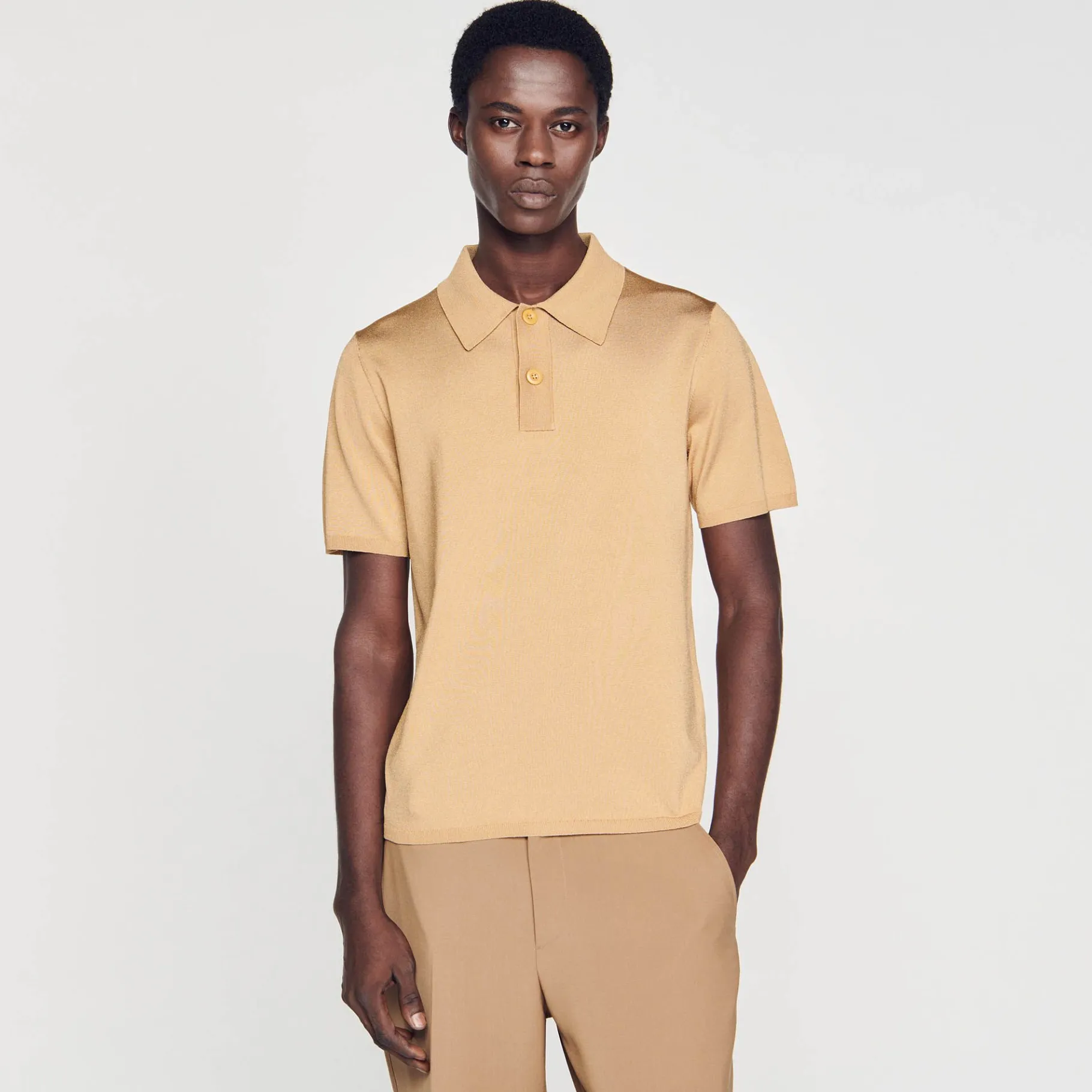 Sandro Paris Camisetas E Pólos-Polo De Malha De Manga Curta