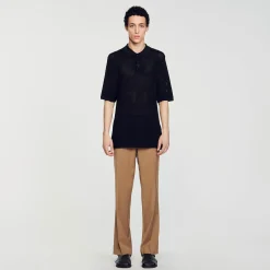 Sandro Paris Camisetas E Pólos-Polo De Malha Perfurada