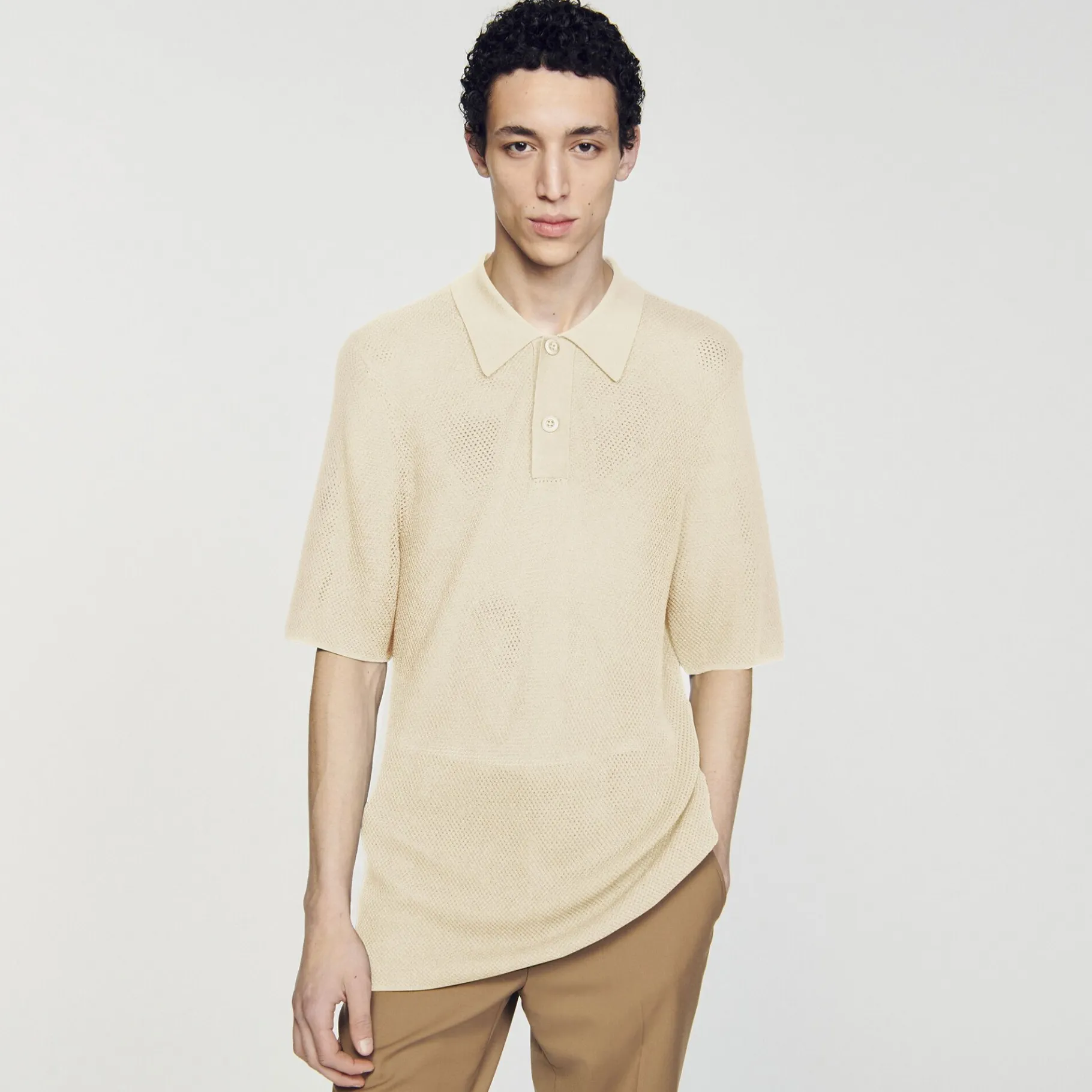 Sandro Paris Camisetas E Pólos-Polo De Malha Perfurada