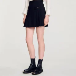 Sandro Paris Saias E Shorts-Saia Curta Com Pregas Acolchoadas