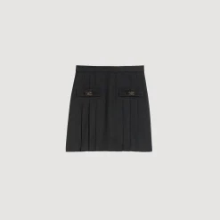 Sandro Paris Saias E Shorts-Saia Curta Com Pregas Acolchoadas