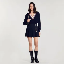 Sandro Paris Saias E Shorts-Saia Curta Plissada