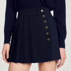 Sandro Paris Saias E Shorts-Saia Curta Plissada