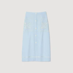 Sandro Paris Saias E Shorts-Saia Longa Bordada