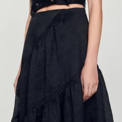 Sandro Paris Saias E Shorts-Saia Longa Com Babados