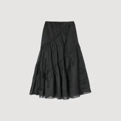 Sandro Paris Saias E Shorts-Saia Longa Com Babados