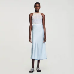 Sandro Paris Saias E Shorts-Saia Longa De Cetim