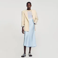 Sandro Paris Saias E Shorts-Saia Longa De Cetim