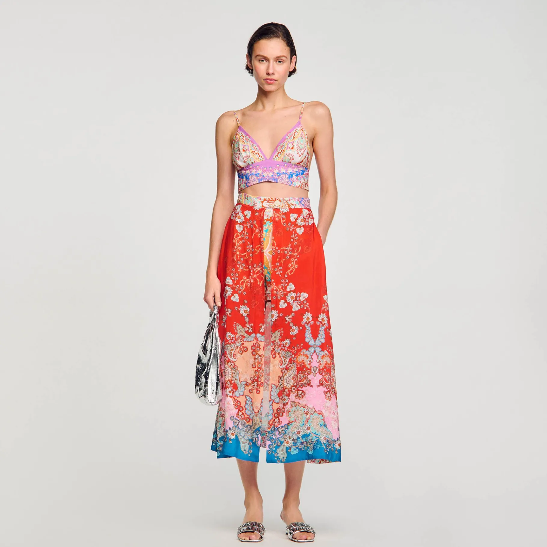 Sandro Paris Saias E Shorts-Saia Longa Trompe L'Oeil