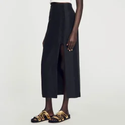 Sandro Paris Saias E Shorts-Saia Midi Com Fenda