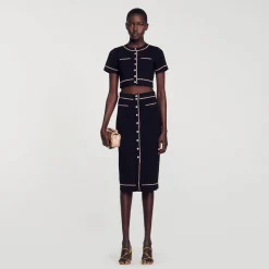 Sandro Paris Conjuntos-Saia Midi Com Strass