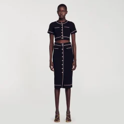 Sandro Paris Conjuntos-Saia Midi Com Strass