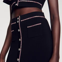 Sandro Paris Conjuntos-Saia Midi Com Strass