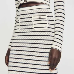 Sandro Paris Conjuntos-Saia Midi Em Malha Listrada