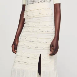 Sandro Paris Conjuntos-Saia Midi Em Malha Perfurada