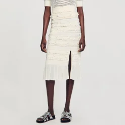 Sandro Paris Conjuntos-Saia Midi Em Malha Perfurada