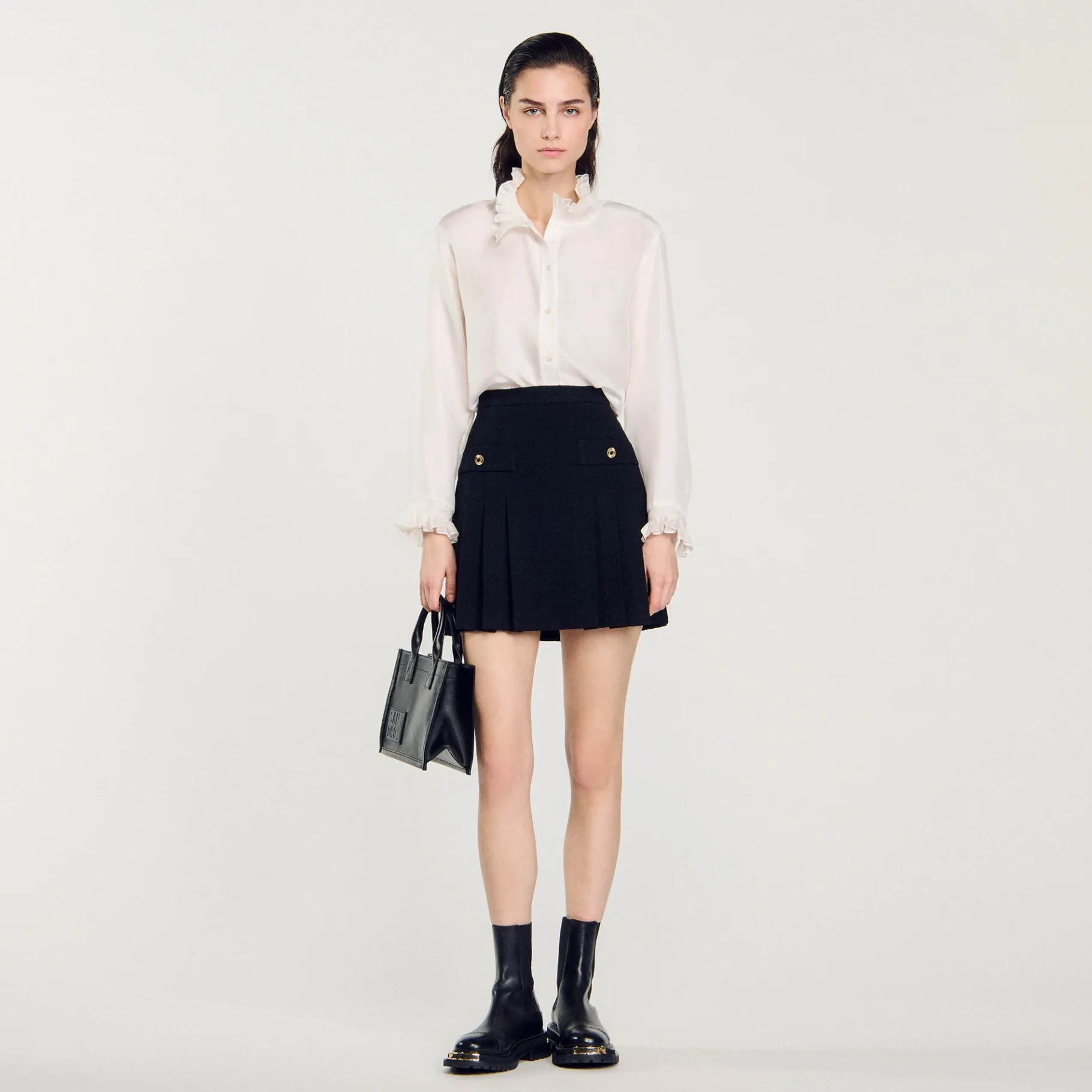 Sandro Paris Conjuntos-Saia Plissada De Tweed