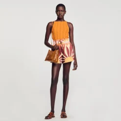 Sandro Paris Conjuntos-Shorts De Cetim Estampado