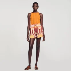 Sandro Paris Conjuntos-Shorts De Cetim Estampado