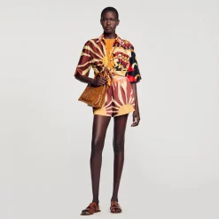 Sandro Paris Conjuntos-Shorts De Cetim Estampado
