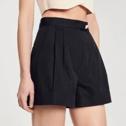 Sandro Paris Saias E Shorts-Shorts De Gabardina