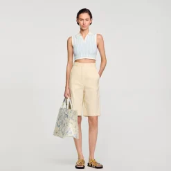 Sandro Paris Conjuntos-Sueter Cropped Listrado