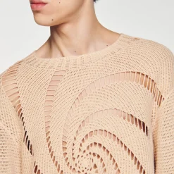 Sandro Paris Suéteres E Coletes-Sueter De Algodao Em Croche Espiral