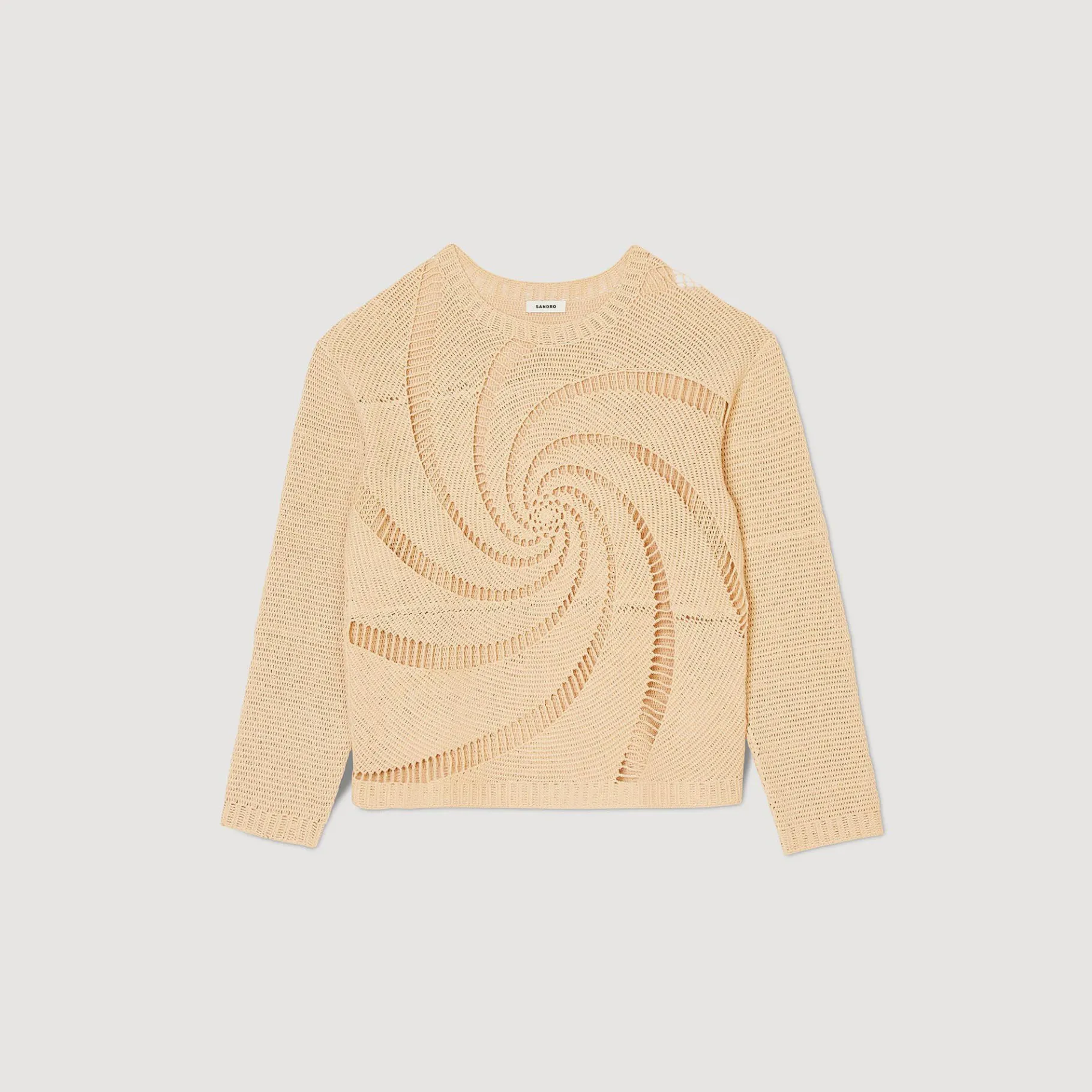 Sandro Paris Suéteres E Coletes-Sueter De Algodao Em Croche Espiral