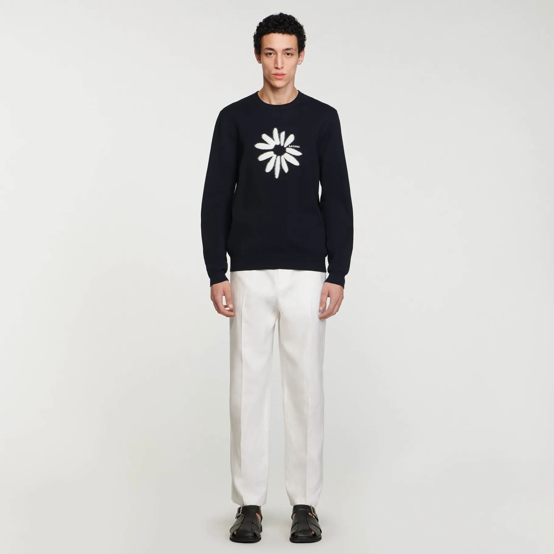 Sandro Paris Suéteres E Coletes-Sueter Jacquard Com Flor