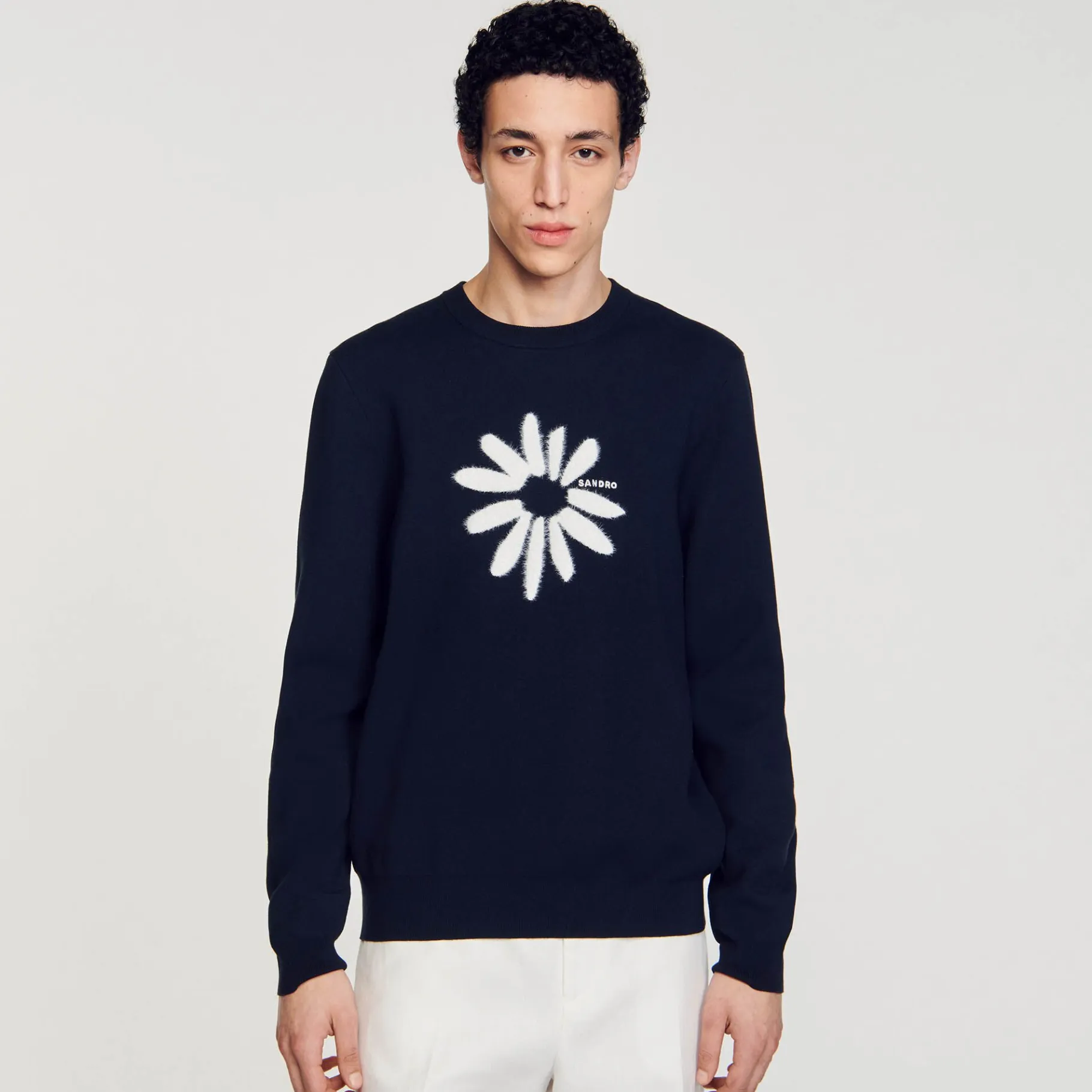 Sandro Paris Suéteres E Coletes-Sueter Jacquard Com Flor