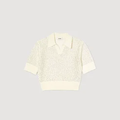 Sandro Paris Suéteres E Cardigans-Sueter Polo Curto De Malha