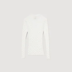 Sandro Paris Suéteres E Cardigans-Sueter Transparente Com Strass